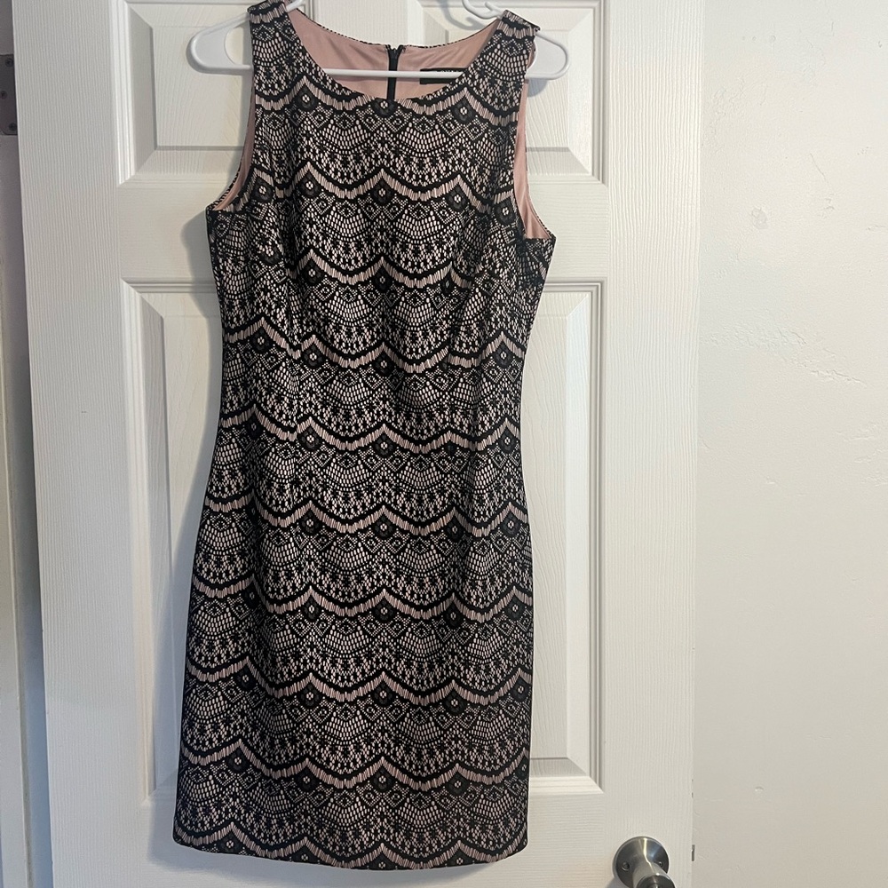 Elegant Guess Brand Black and Pink Lace Dress